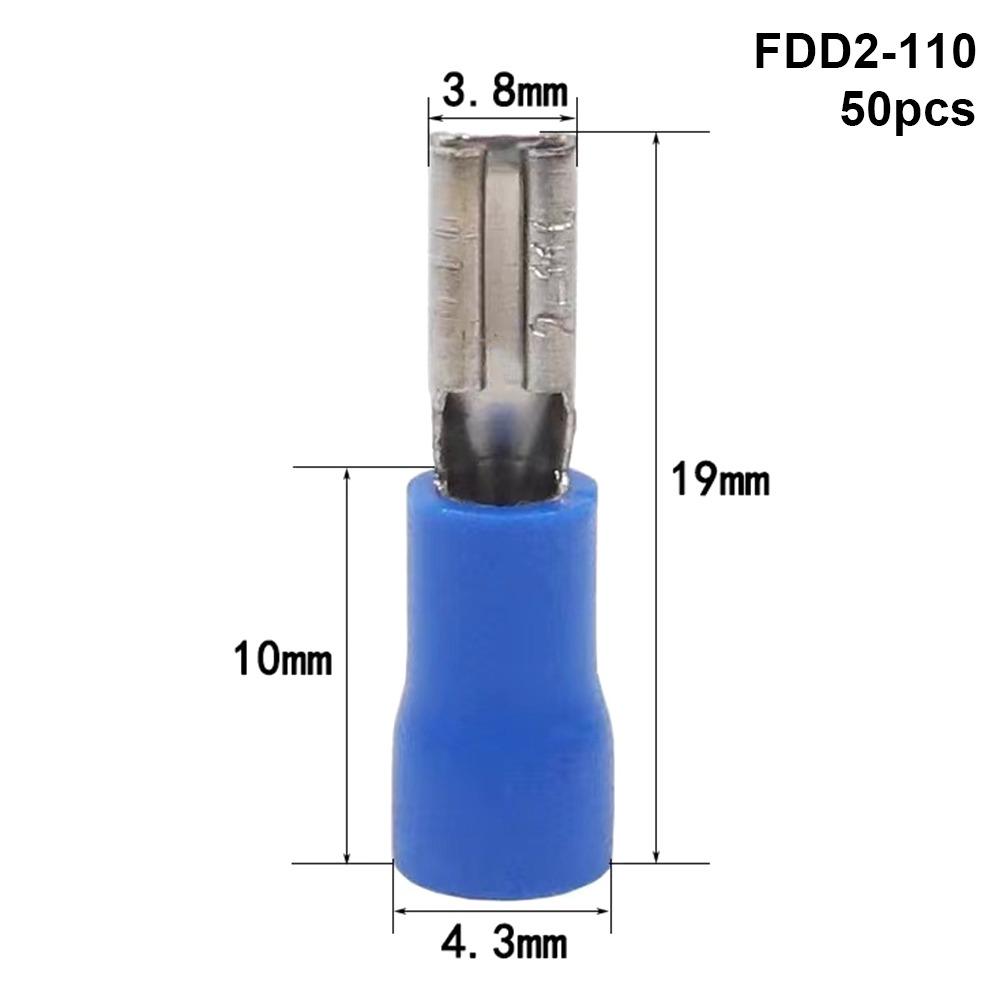 50Pcs 2.8/4.8/6.3mm Wire Connectors FDD/MDD1.25/2/5.5 Female/Male Electrical Crimp Terminal Insulated Spade Quick Disconnects
