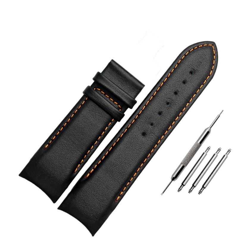 Echtes Leder Uhrenarmband 22mm 23mm 24mm für Tissot T035.407A T035.617A 627A Uhrenarmbänder Armbänder Schmetterlingsverschluss
