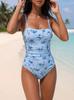 2026 Women's French-Style One-Piece Bandeau High-Waisted Cutout Swimsuit