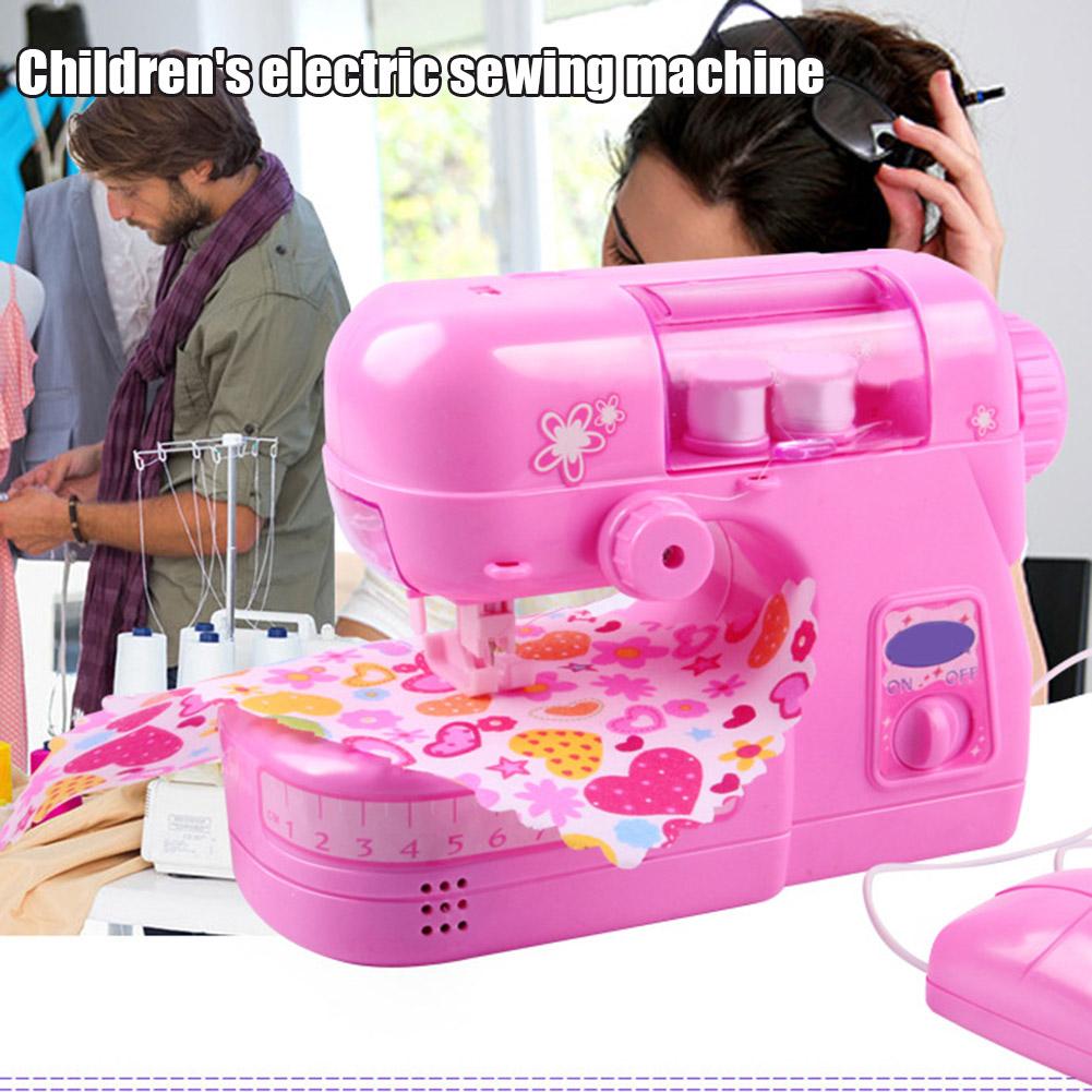 

Children s Sewing Machine Small Electric Children Sewing Machine Mini Furniture Sewing Machine Learning Design Clothing Home Toy розовый