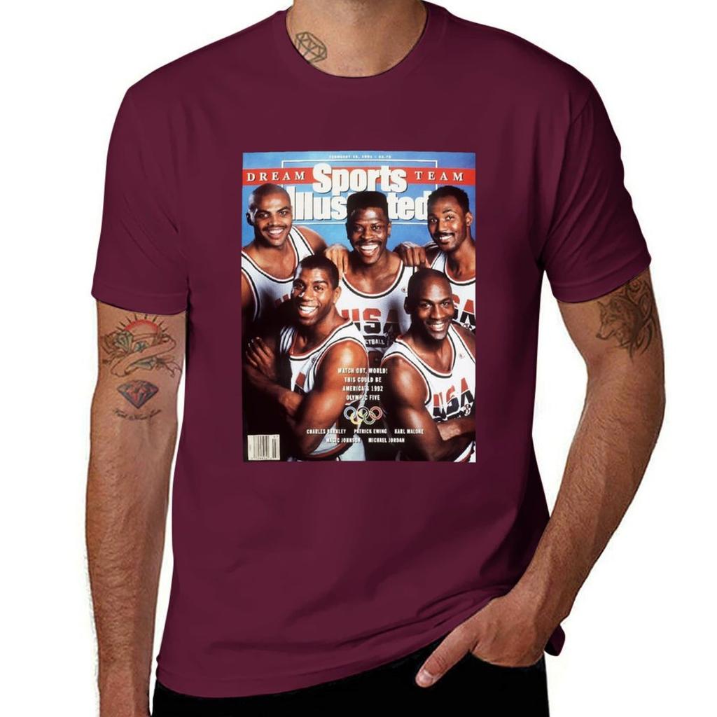 Dream Team USA Vintage 1992 Basketball Gift for Basketball Fan T-Shirt Tops Graphics Vintage Fitted T Shirts for Men