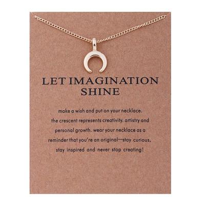 Stylish Gold European & Korean Crescent Alloy Pendant Necklace