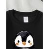 European sizes Girls' Soft Crewneck Sweatshirt, Cute Watercolor Penguin Print, Casual for Fall Winter, Ideal Holiday Present.