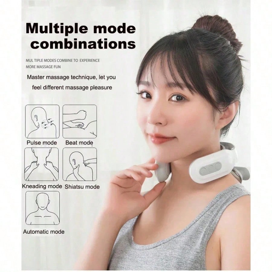 Portable Smart Neck & Shoulder Massager - Usb Rechargeable, Lithium Battery, Ideal Gift For Men & Women