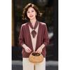Women's Elegant Mock Layer Knit Sweater with Scarf Collar