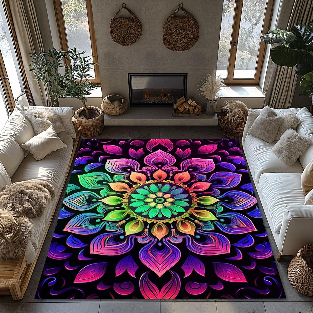 Bohemian Area Rug Washable Non Slip Living Room Carpet Modern Abstract Pattern Home Decor Floor Mat Bedroom Rug Gift