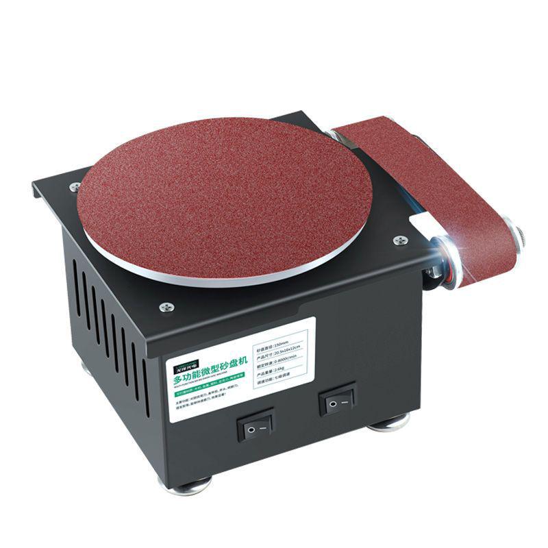 Compact Electric Belt Sander for DIY - High-Speed Sanding, Knife Sharpening, and Desktop Grinding/Polishing Machine.