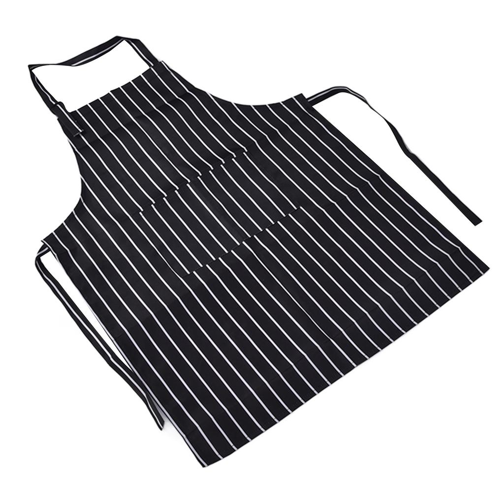 Bib Apron Waterproof Adjustable Kitchen Cooking Aprons with Dual Pockets for Kitchens Restaurants BakersBlack and White