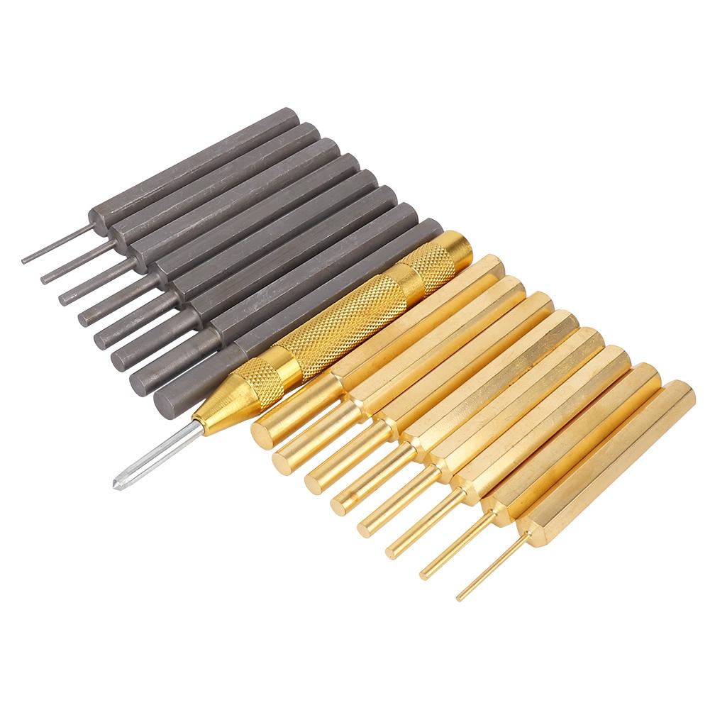 18pcs Professional Carbon Steel Brass Punch Tool Kit Set Leather Craft Hand Tool