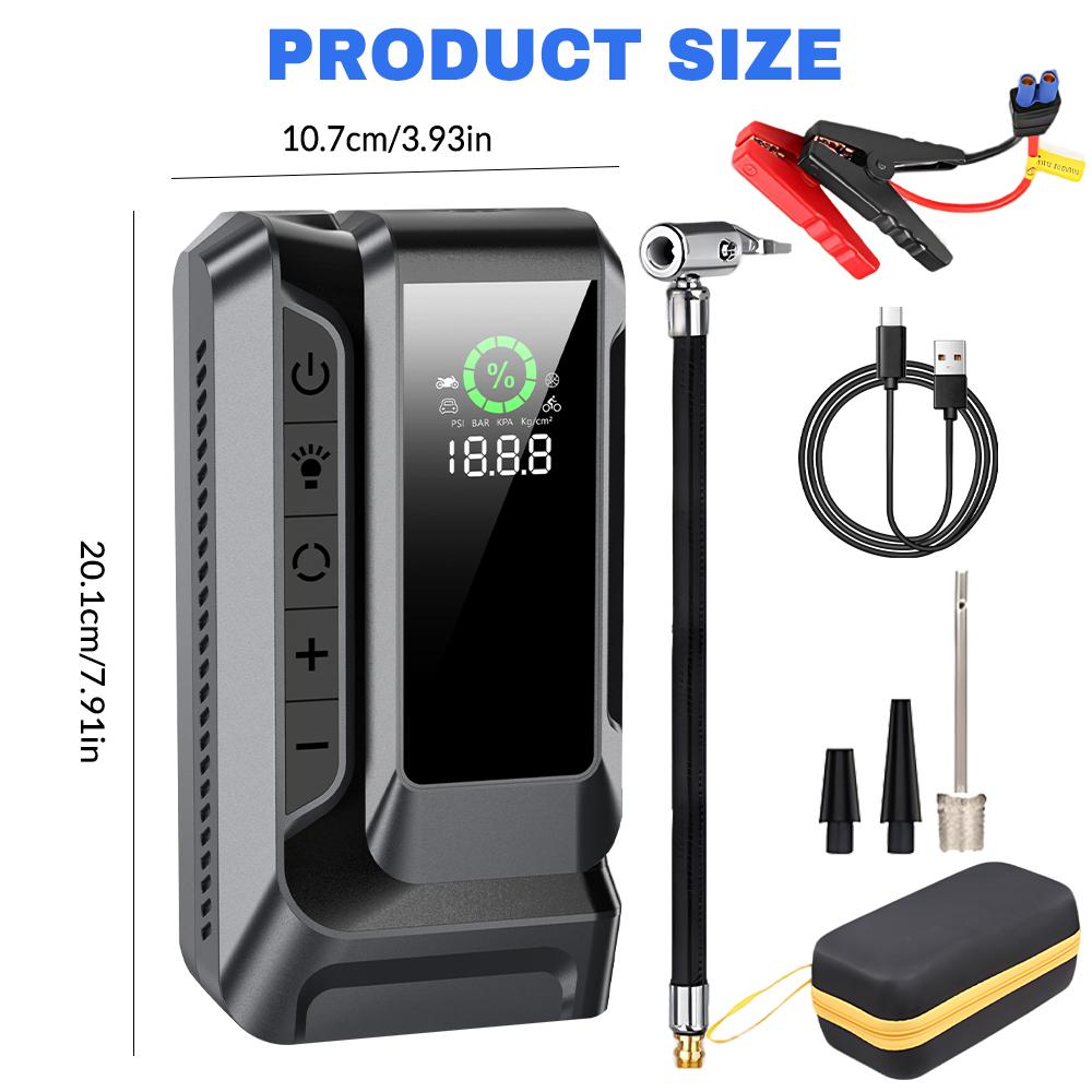 600A Car Jump Starter Wireless Lithium Inflatable Pump All-in-one Machine for Petrol and Diesel 12V Portable Battery Charger