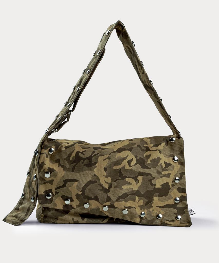 Sorbee Multi Camo Studded Messenger Bag / Khaki