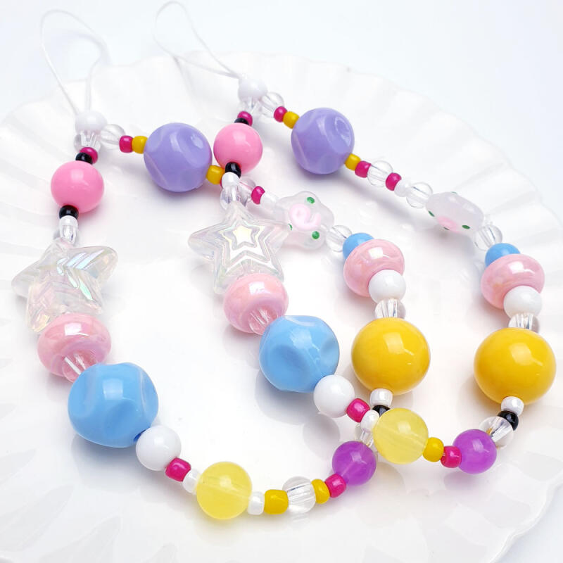 Aurora Star Bead Keyring Bead Strap Key Holder