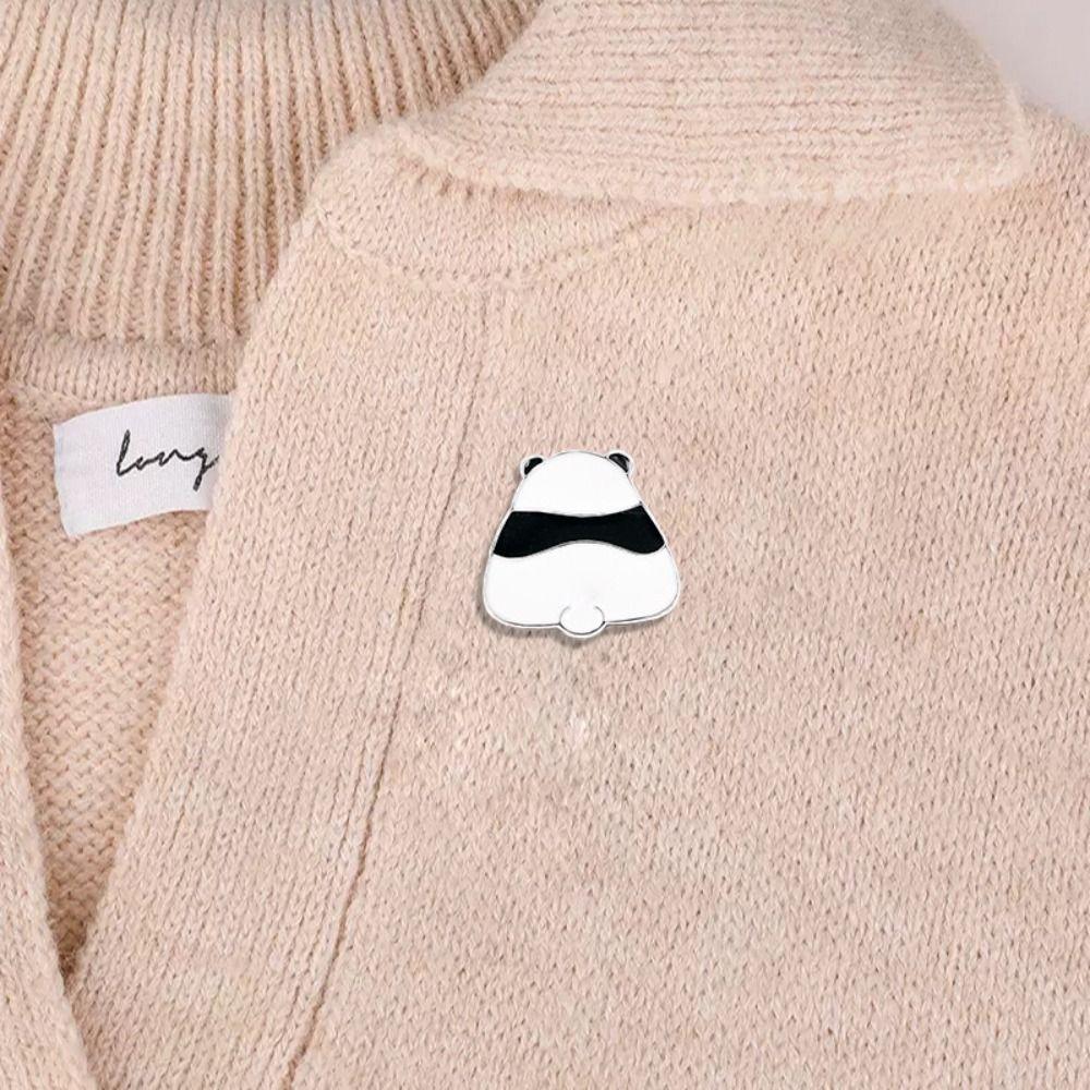 Zinc Zinc Alloy Clothes Pins Enamel Animal Brooch Kawaii Cartoon Panda Brooch Men