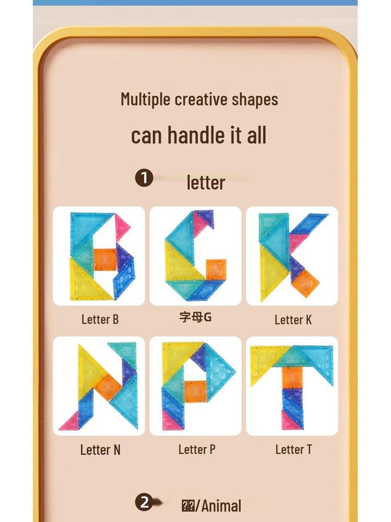 Puzzle Tangram Magnetic 3D pentru Educația Copilăriei Timpurii