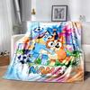 Bluey's Festive Football Fun Customize Your Name Blanket Throw Customizable Blanket Ultra-Soft Suitable for Picnics Chair Bedding Seaside