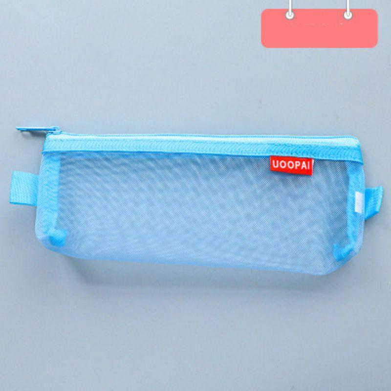 Transparent Mesh Pencil Bag For Students With Large Capacity Storage**