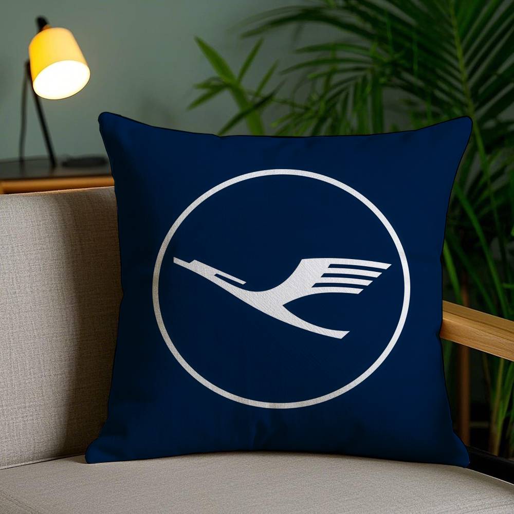 Pillow Case L-Lufthansa German Airlines Sofa Short Plush Double-sided HD Printing Room Home Office Gift Cushion Cover