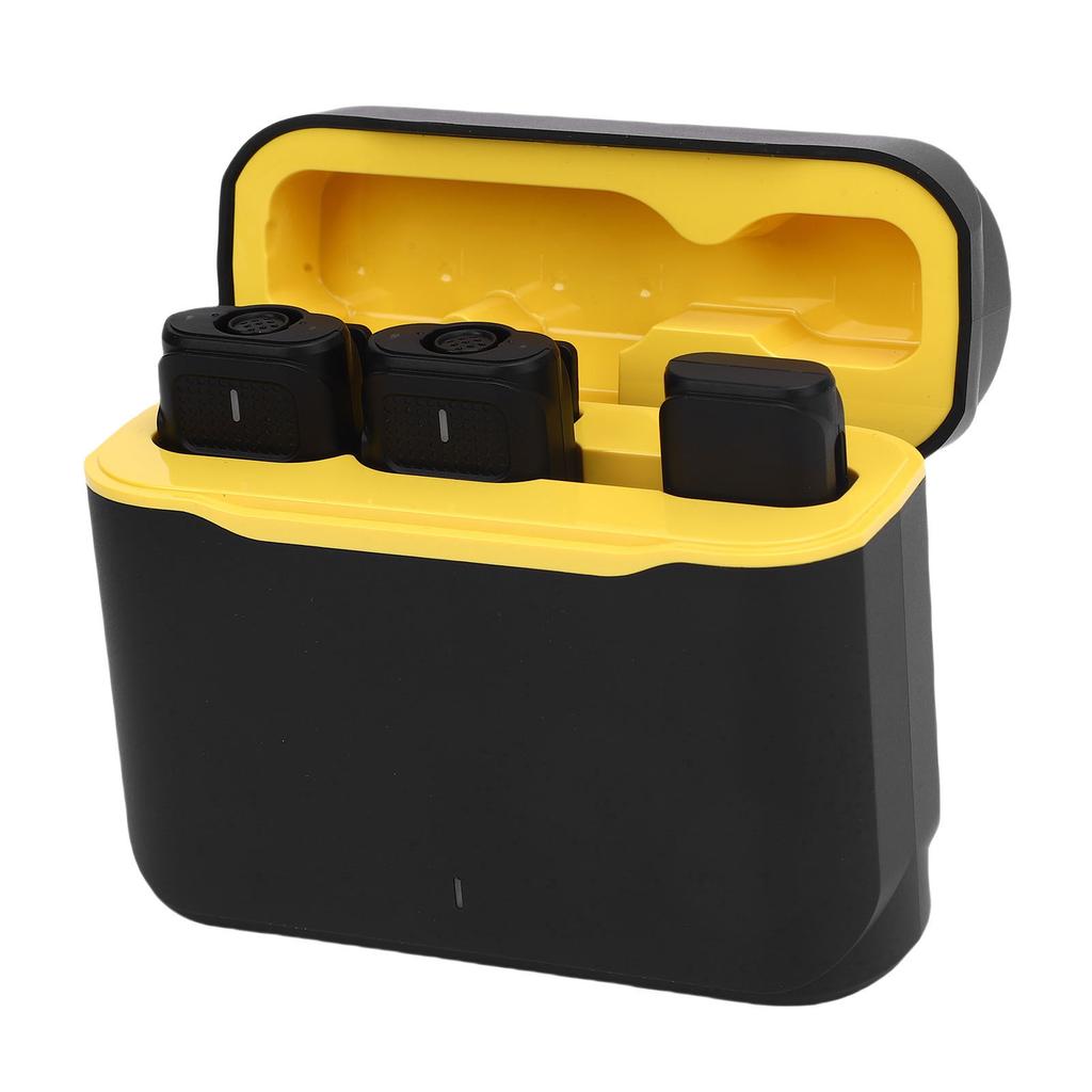 Wireless Lapel Microphone Noise Cancelling Windproof 2.4GHz Lapel Mic for Video Recording Live Strea