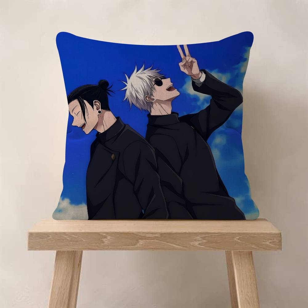 Anime gojo X geto Cushion Cover Pillowcase Upholstery Sofa Throw Pillow Home Decor Pillowcas