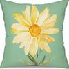Small Daisy Flower Pillowcase New Striped Linen Home Fabric Sofa Pillowcase Light Luxury