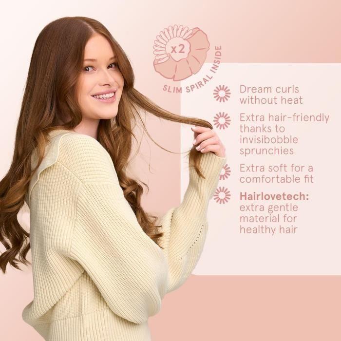 Boucleur À Cheveux - Invisibobble - Rose - Boucles Sans Chaleur - Confortable - Facile À Utiliser