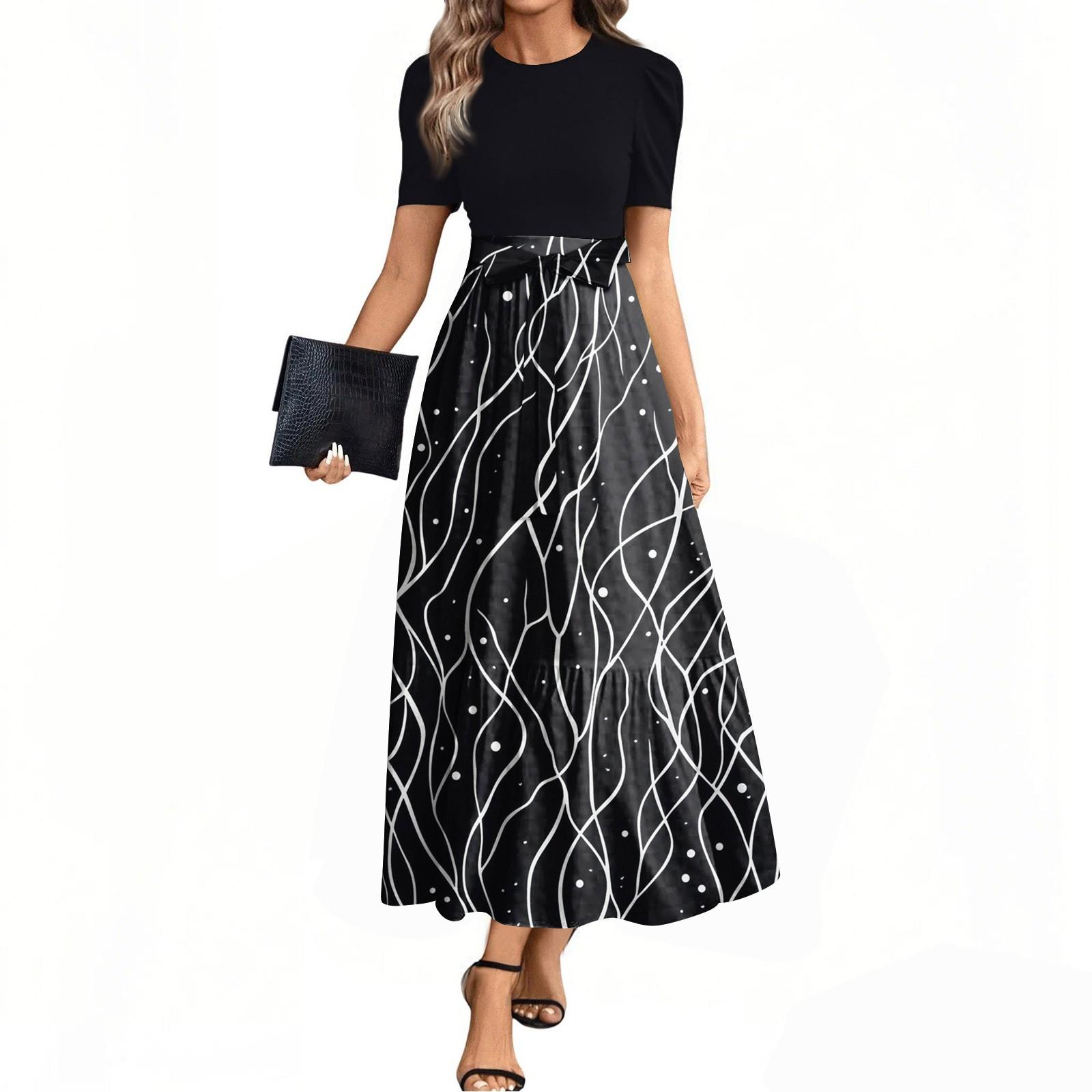 

Жіноча літня сукня вільна пляжна відпустка повсякденна глибокий V-подібний виріз жилет елегантна сукня-сорочка M чорний