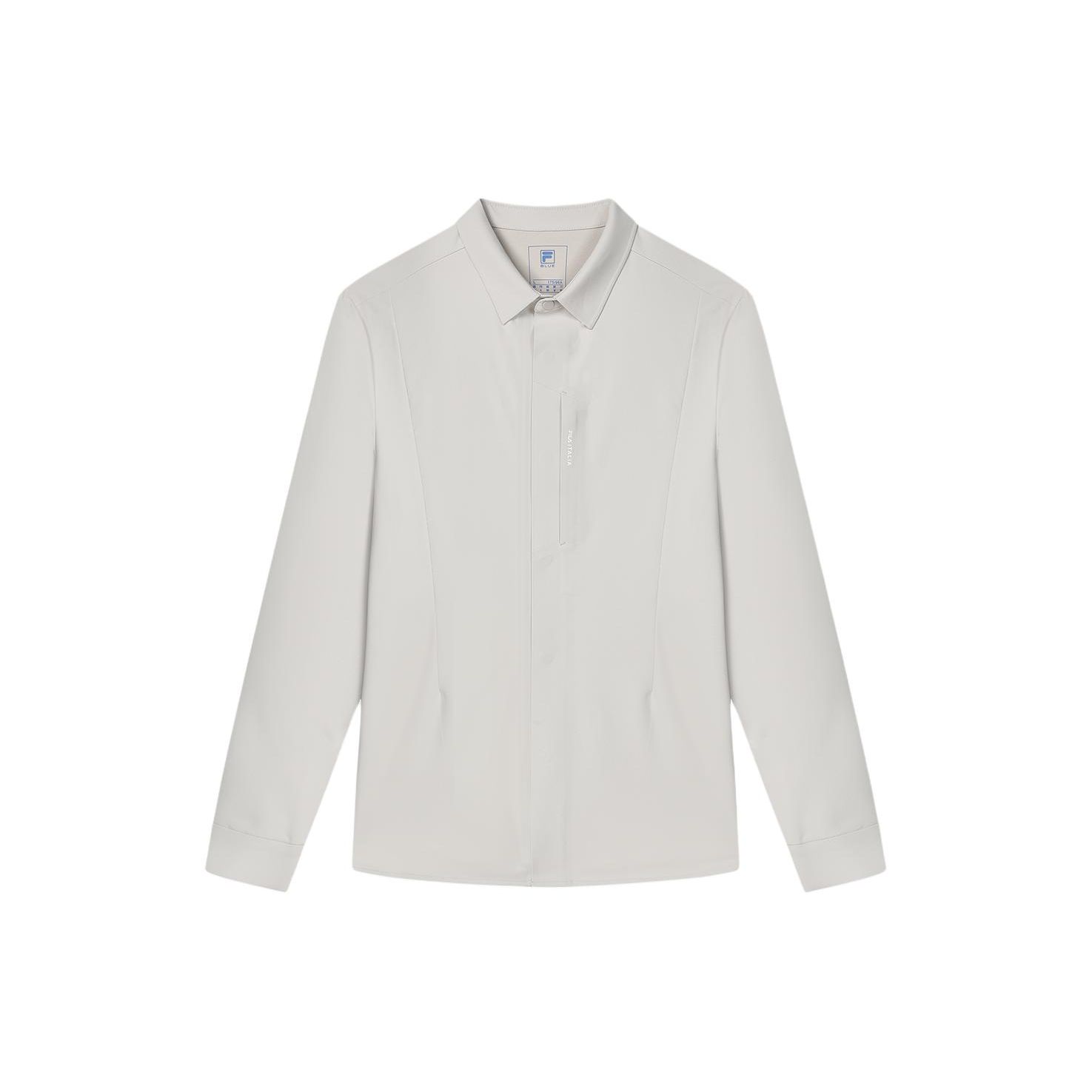 

FILA Однотонная повседневная тканая рубашка с квадратным воротником и длинным рукавом, мужские рубашки, облачно-серый цвет F11M412403F-GY M