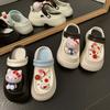 White Cartoon Cute Non-slip Thick-soled Hole Shoes Summer Wear with Skirt Soft-soled Cool Slippers