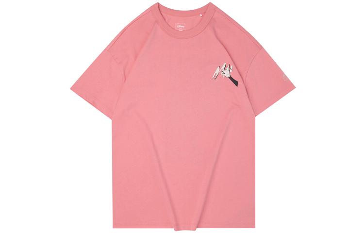 Li Ning T Shirts Women s Apricot Pink Crew Neck Moderate Straight Fit ahsq274-2 XL