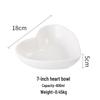 Pure White Heart-Shaped Ceramic Bowl and Plate Set - Ideal for Fruit, Salad, Sauce, Baking, and Soup.