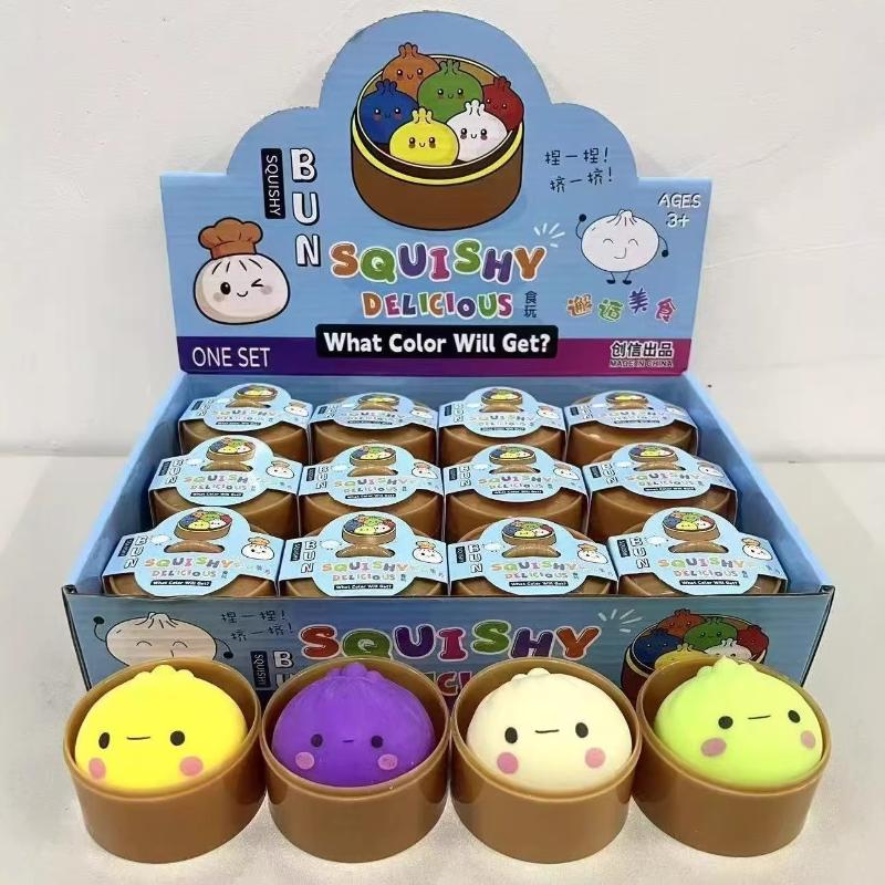 3/12Pcs Squishy Relieve Stress Ball Bun Shape Soft Slow Rebound Squeeze Decor Gift For Adult Kids Decompression Toy
