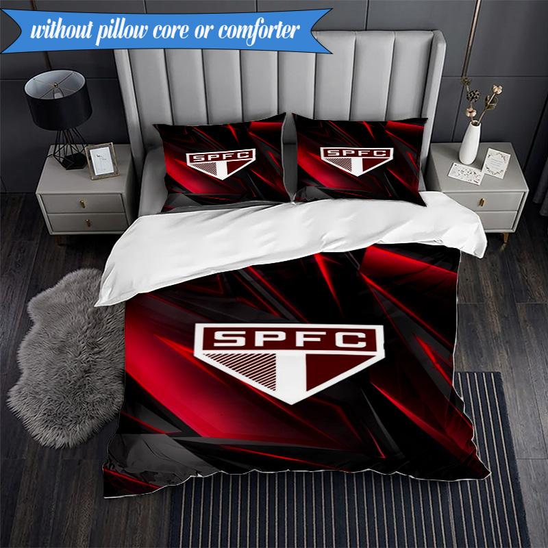 3PCS Spfc Team Crest Design Printed Soft Bedding Set,Including 1pc Duvet Cover And 2pcs Pillowcases Perfect for Bedroom, Dormitory, Fan Gift