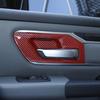 For -2024 Dodge RAM 1500 Red Carbon Interior Car Door Handle Bowl Cover Trim