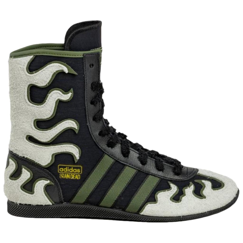 Brain Dead x Adidas Japan High Black Olive Unisex Sneakers Core-Black Crystal-White Gold-Metallic JQ6790