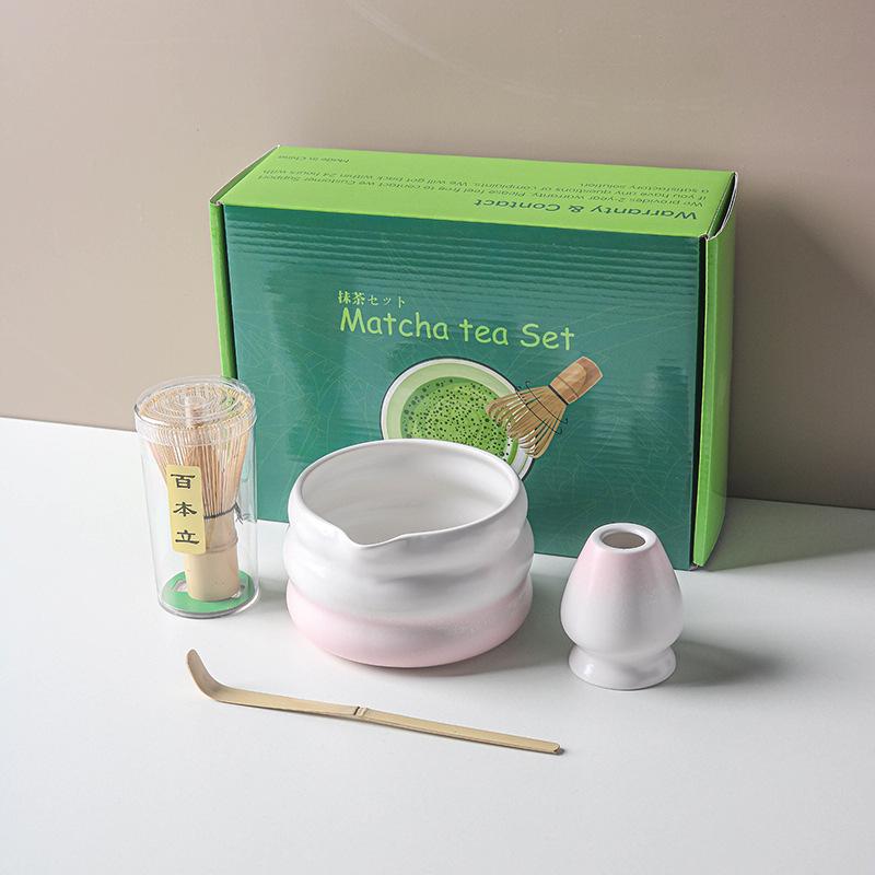 Set Matcha Japonez 1-7 BUC cu Bol Ceramic, Tel de Bambus pentru Matcha și Linguriță pentru Ceai pentru Unelte și Accesorii DIY pentru Prepararea Ceaiului