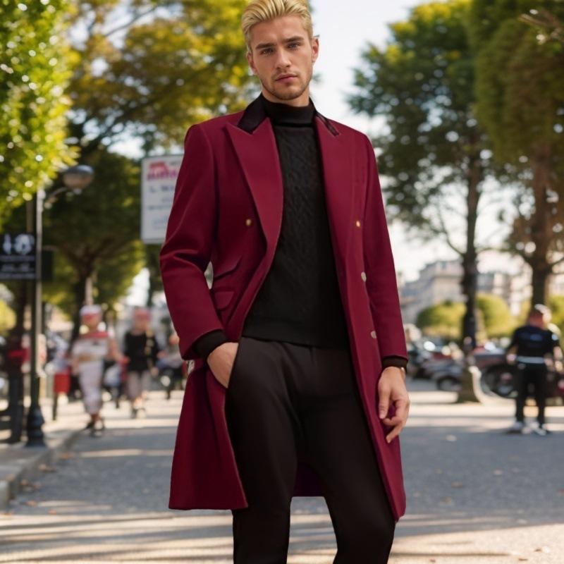 

Пальто шерстяное мужское повседневное пальто большого размера 2XL