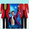 The King Of Circus Barnum Cosplay Costume For Men Red And Black Polyester Blended Fabric