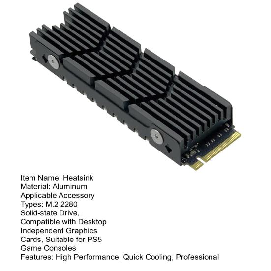SSD 2280 NVMe Solid PS5 2280 Heatsink for Rapid Cooling M2 State Drive Hard