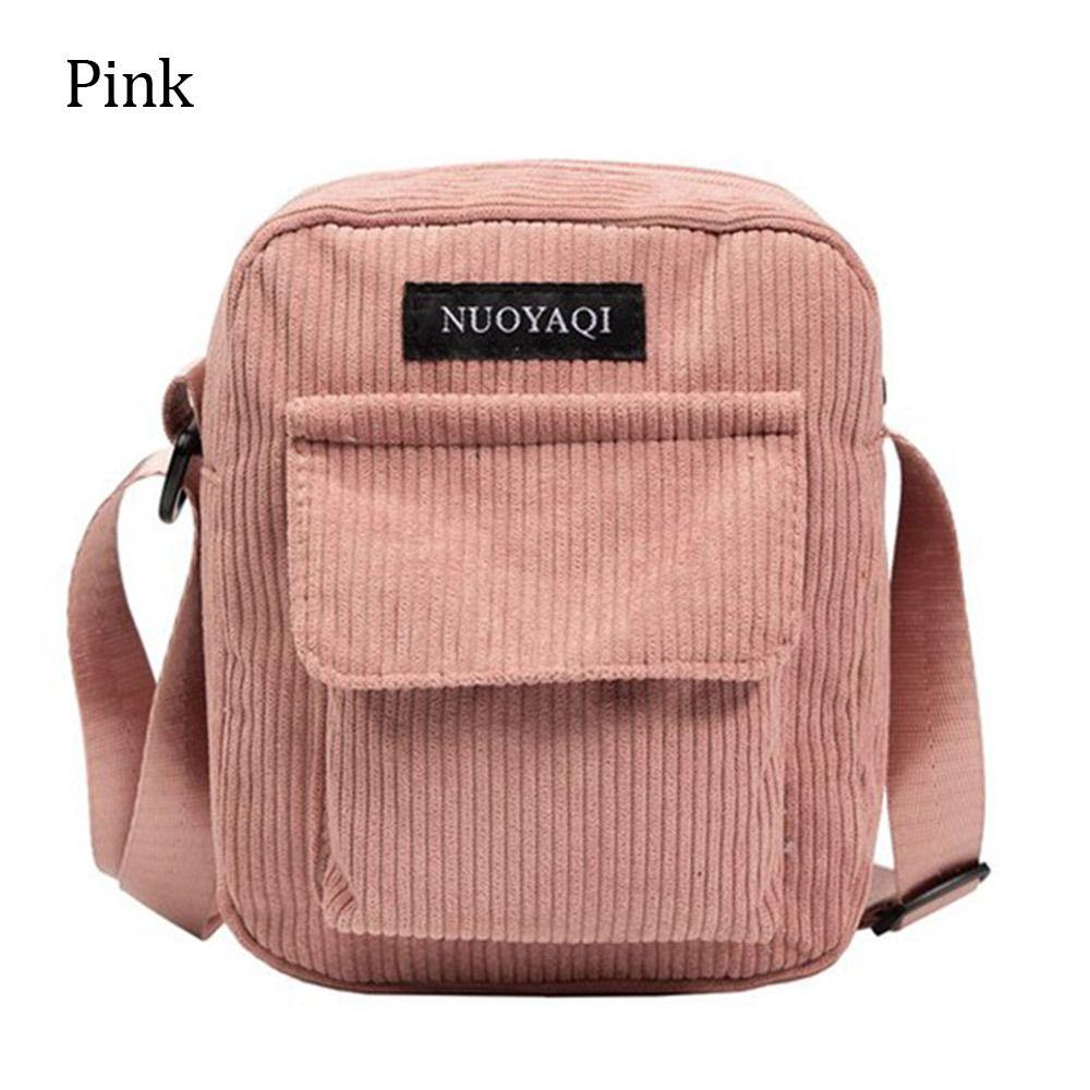 

6 Colors Corduroy Shoulder Bag Women Men Corduroy Crossbody Bag Cute Small Handbags Casual Outdoor Messenger Bags розовый