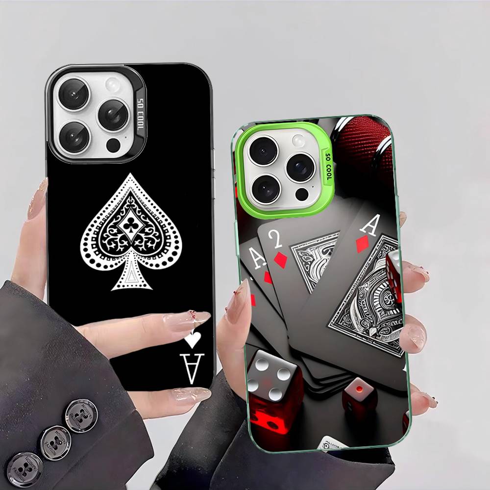 Poker Pattern Game Color Phone Case For IPhone 17 16 15 14 13 12 11 Pro Max Plus Pro Shell