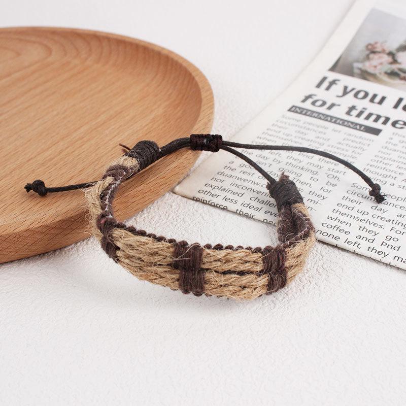 Dantuo Retro Hemp Rope Bracelet: European & American Style, Simple Men's Accessories