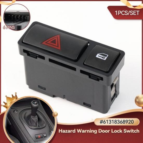 For BMW E53 E46 E85 325 613 Hazard Warning Light Switch Door Central Lock Button