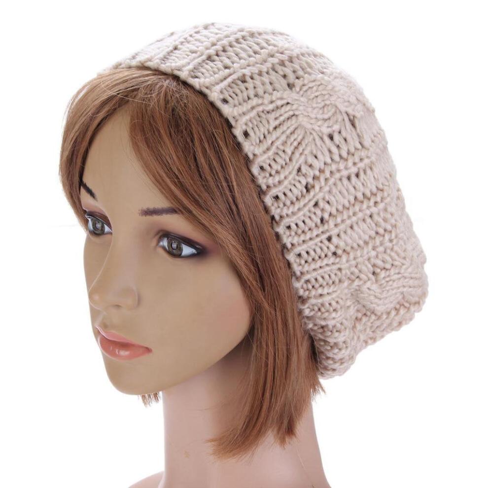 Soft Knit Beanie Lightweight Crochet Knitted Style Beanie Hat for Women, One Size Slouchy Hat