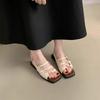 Fashion sandals women 2025 summer new retro French stunning fairy wind beach seaside vacation roman sandals