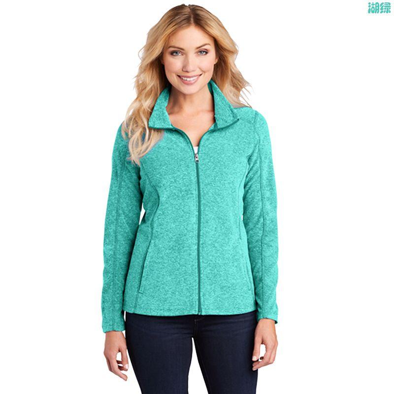 

S908 Thin Outdoor Fleece-lined Stand Collar Cardigan Sweater Lake Green M