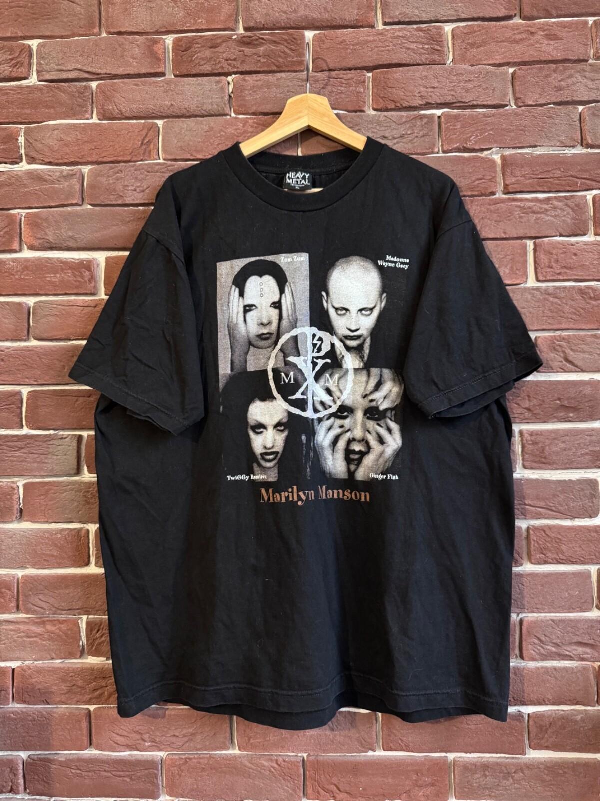 Rare 00s Vintage Marilyn Manson Faces XL Rock Metal Tee black Unisex T-Shirt XXXL