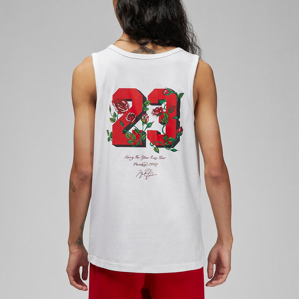 Air Jordan Classic Logo Print No. 23 Sleeveless Quick-Dry Basketball Jersey Men tops White DR1417-100