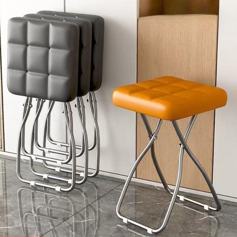 Home Light Luxury Folding Square Stool Home Foyer Shoe Changing Stool Study Chair Dining Table Stool Coffee Shop Chair
