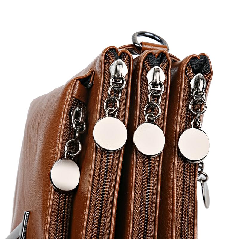Damen-Mehrschichttasche, weiches Leder, Muttertasche, Umhängetasche für mittleres Alter, kleine Umhängetasche