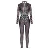 Lace Sequins Pattern 3D Printed Slim Bodysuit Skinny Carnival Cosplay Costumes Fancy Outfit Catsuit Mujer